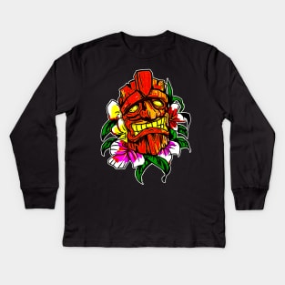 Red Tiki of Summer Kids Long Sleeve T-Shirt